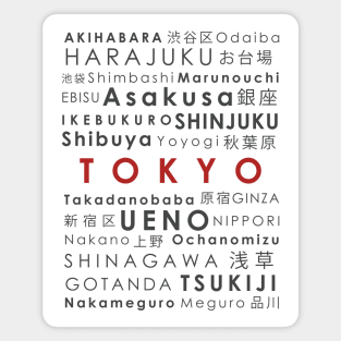 Districts of Tokyo Japan Magnet